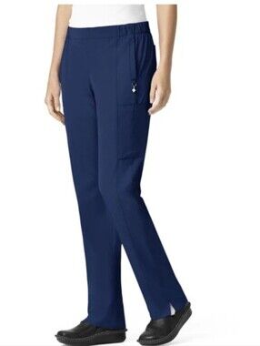 Vera Bradley Women's Halo Collection Mary Quilted Cargo Navy Blue Scrub Pants L